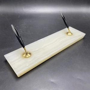 Portapenne vintage croce marmo bianco base scrivania ufficio - senza penne 11x3 pesante - Foto 1 di 8