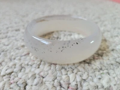 Brazalete Ágata Natural Diámetro Interior 60mm Gris Dendrítico Planta Acuática Foto 1 de 4