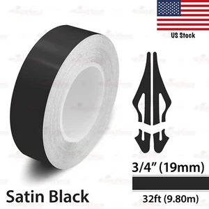 3/4" Vinyl Pinstriping Pin Stripe Styling Tape Decal Sticker 19mm SATIN BLACK - Picture 1 of 12
