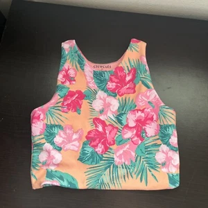 J Crew Crewcuts Active Girls Multicolor Floral Sleeveless Tank Top Size XS - Picture 1 of 3
