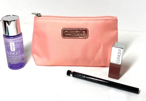Clinique Mini Pink Makeup Bag W/ Samples Take Day off Liquid Liner Blush Pop - Picture 1 of 7