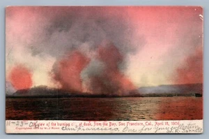 POSTAL ANTIGUA SAN FRANCISCO CA BURNING CITY VISTA - Imagen 1 de 2