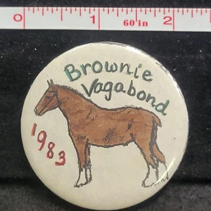 1983 Brownie Vagabond Horse handmade Pin Pinback Button - Picture 1 of 2