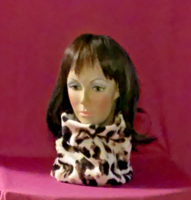 Calentador de cuello polar hecho a mano para mujer - estampado animal - multicolor Foto 1 de 2