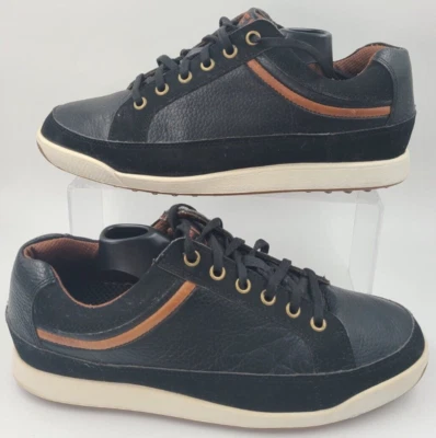 Footjoy FJ Casual Contour 黑色和棕褐色无钉高尔夫草皮鞋男式 7.5W 码 — 第 1/4 张图片