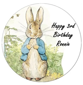 Papel de oblea comestible personalizado para adorno de pasteles Peter Rabbit 7,5" - Imagen 1 de 3