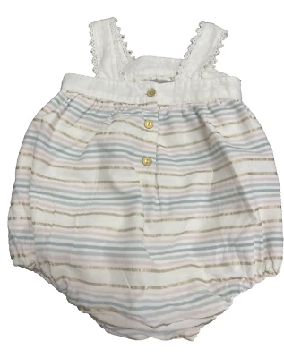 Traje de Burbuja Piper & Posie Rayas Mameluco Niñas 6-9 Meses Forrado Foto 1 de 4