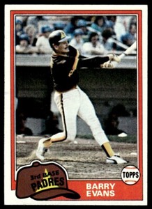1981 Topps Barry Evans Rookie San Diego Padres #72