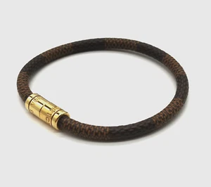 Louis Vuitton Bracelet Keep It Damier Bangle M6139 Damier Canvas Authentic - Picture 1 of 13