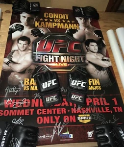 UFC Fight Night SBC Poster Event Used Worn Gloves Signed Auto - MMA Pride Fc WEC - Picture 1 of 4