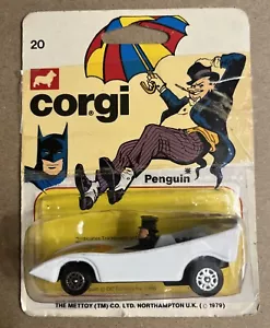 VTG 1979 Corgi Penguin Mobile White #20 DC Comics In Original Box Packaging ! - Picture 1 of 8