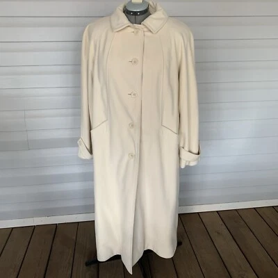 Vintage Juli de Roma Car Coat Women's 1X or 2X Belted Beige / Ivory - Image 1 of 4