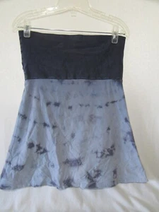 Soul Flower Blue "tie dye" print skirt Organic Cotton size M - stretchy - Picture 1 of 8