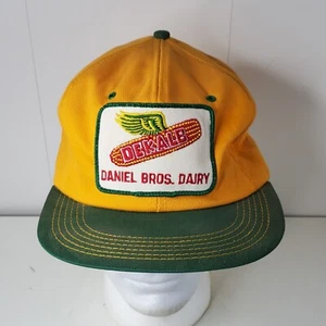 Vintage Dekalb Seed Daniel Brothers Dairy Hat Snapback Cap Farming Patch USA - Picture 1 of 9