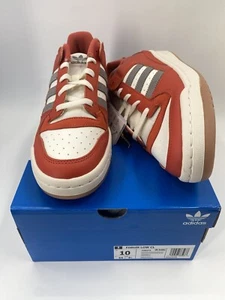 US Size 10 - adidas Forum Low Red Charcoal Grey White Brand New - Picture 1 of 5