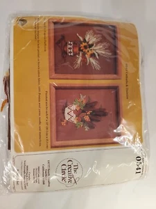 Vintage Creative Circle "Cattails and Daisies" Crewel Kit # 0541 1986 8x10 Each - Picture 1 of 4