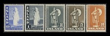 Islanda 1939/40 - Ordinaria serie 5 valori (197/I+198/I+186/I+187/I+188) Nuovo