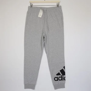 Adidas Men's Essentials Logo Print Drawstring Pockets Jogger Pants Gray Size M - Picture 1 of 8
