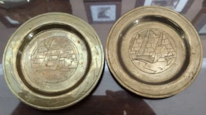 Pair of Small Brass Souvenier Trinket/Change Dishes from Egypt - Picture 1 of 5