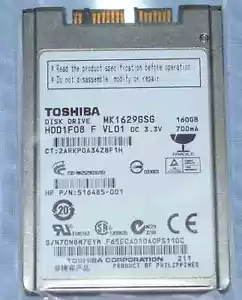 TOSHIBA MK1629GSG 160 GB 1.8" 5400 RPM micro-SATA mSATA Hard Disk Drive HDD - Picture 1 of 6