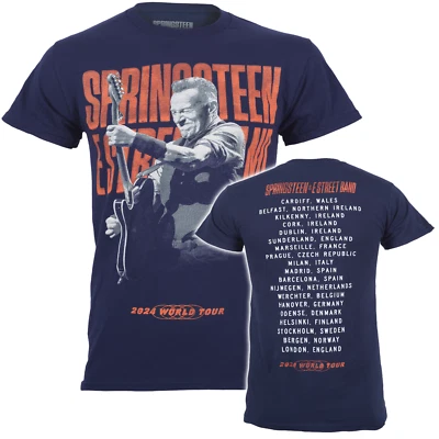 Camiseta Bruce Springsteen Gira Oficial 2024 Guitarra Foto Pose Nueva Azul S a 2XL Foto 1 de 4