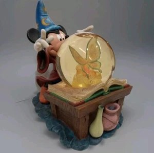DISNEY MICKEY MOUSE SORCERER'S APPRENTICE MUSICAL LIGHTED SNOW GLOBE W/ BOX - Picture 1 of 11