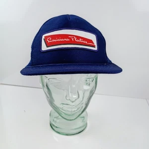 Vintage Louisiana Kunststoff Trucker Mütze Aufnäher blau Druckknopflasche - Bild 1 von 7