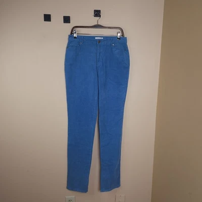 Pantalones ajustados de pana de tiro alto Coldwater Creek en azul mineral talla 8 de alto Foto 1 de 4
