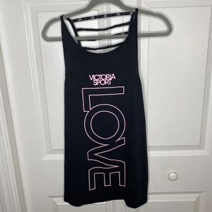 Victoria Sport Tanktop Shirt Damen XLarge schwarz pink Love ärmellos neu mit Etikett - Bild 1 von 5