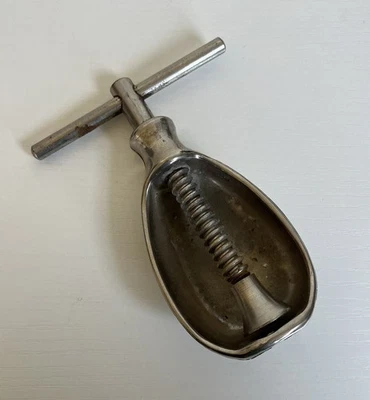 Vintage Antique Brass Screw Corkscrew Type Nutcracker Nut Cracker Pocket Size - Image 1 of 4