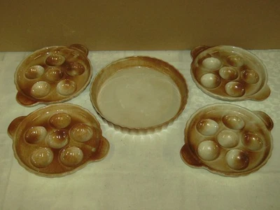 Friesland Melitta, Set mit 4 x Eierteller Schneckenteller + 1 kleine Schale. - Bild 1 von 4