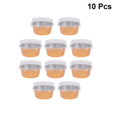  10 pezzi 125 ml foglio di alluminio teglia resistente al calore stampi per - Immagine 1 di 4