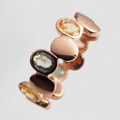 Elegant Yellow Green Sapphire 925 Sterling Silver Handmade Fine Rings Size 6 - Image 1 of 4