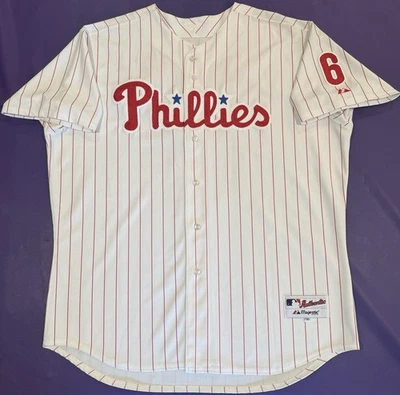 Majestuosa camiseta 52 auténtica Chase Utley #26 Philadelphia Phillies on Field Foto 1 de 4