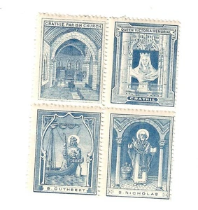 Großbritannien Schottische Sonntagsschule Briefmarken 1890er Zusammendruck Block Nikolaus - Bild 1 von 1