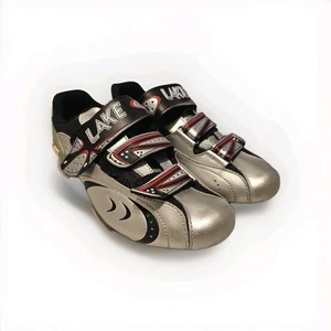 Lake CX165 Black/Silver Bike Cycling Triathalon Shoes Men's US 8/8.5 EU 42 Wide - Picture 1 of 12