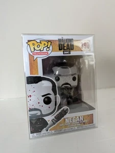 Funko Pop Walking Dead Bloody Black & White Negan #390 + Case - Imagen 1 de 4