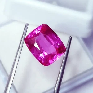 5.67 Ct Natural Pink Sapphire Loose Gemstone Certified Cushion Cut Sapphire Gem - Picture 1 of 8