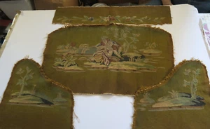 Juego de 4 piezas de funda de silla tapiz francés Aubusson de lana hecha a mano tejida del siglo XIX - Imagen 1 de 19
