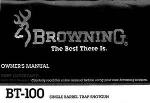 Browning BT-100 Trap Shotgun Manual - NEW Comb Bound Copy - Bild 1 von 2