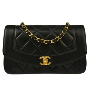 Chanel Black Lambskin Small Diana Shoulder Bag 185340 - Picture 1 of 11