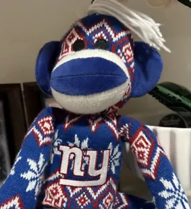 Sock Monkey New York Giants Hanging 20" Forever Knitted Stuffed Animal NFL - Picture 1 of 4