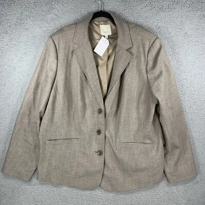 Sejour Blazer Woman's Size 22W Gray 3 Button Poly Viscose Notch Lightweight - Image 1 of 4