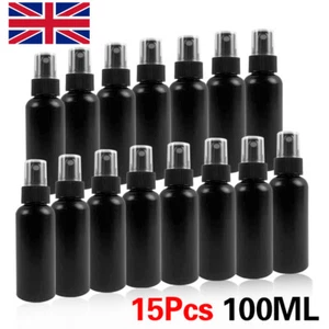 15PCS 100ML Plastic Black Spray Bottle Refillable Small Travel Mist Empty UK - Picture 1 of 7