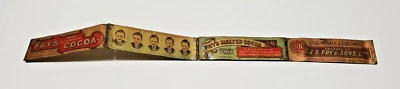 FRY'S COCOA RARE ANTIQUE FOLDING TIN LITOGRAPHED RULER C1895 CHOCOLATE - Image 1 of 4