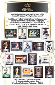 2022 Leaf Trinity Football Hobby 10-Box Case