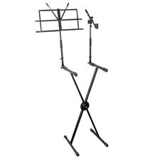 New Pyle PKS30 Keyboard Stand with Music Stand and Microphone Boom DJ Pro Audio