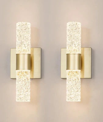 Crystal LED Wall Sconces Set of Two, Modern Bathroom Sconces Wall Lighting Set o - Image 1 of 4
