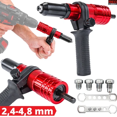 POWERMAT Nietgerät Nieten Aufsatz Blindnietaufsatz für Bohrmaschine Akkuschrauber Set