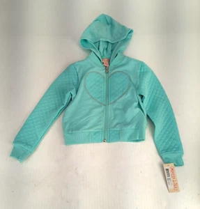 GALETTE LILLY Little Girl's Mint Quilted Heart Hoodie Size 4T Retail $28 NWT - Picture 1 of 2